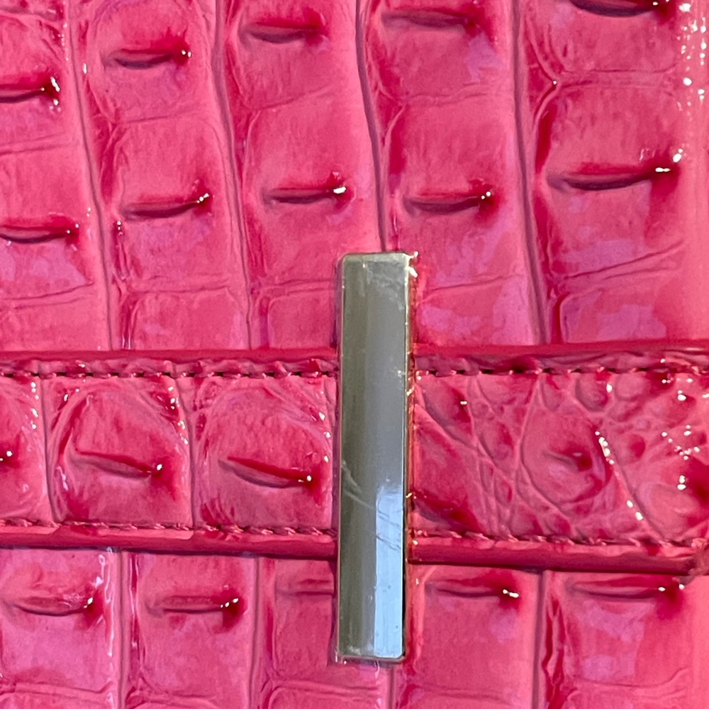 Hot Pink Croc Embossed Satchel Bag | Luxury Statement‎ Handbag | Crossbody Purse - Picture 4 of 10